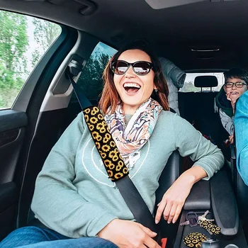 20 Stk Solsikke Bil Tilbehør til Kvinder Rattet Dække Coaster Nøgleringe Lanyard Vent Indretning Indvendigt Tilbehør
