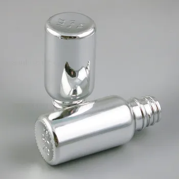20 X Tomme Kosmetiske Containere Neglelak Flaske med Låg Børste 5ML 1 OUNCE Travel Lille Glas Sølv Æterisk Olie Flaske