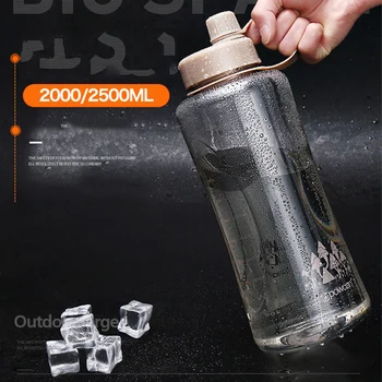 2000ML/2500ML Stor Kapacitet Bærbare Sport vandflaske Med Reb Offentlig Cykel Klatring Gym Vand Flasker, Plast Drikke Flaske