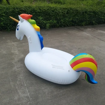 200cm kæmpestor Oppustelig Unicorn Swimmingpool Float Ride-On Pegasus Svømning Ring Til Voksne Børn, Vand Fest, Legetøj Luftmadras boia