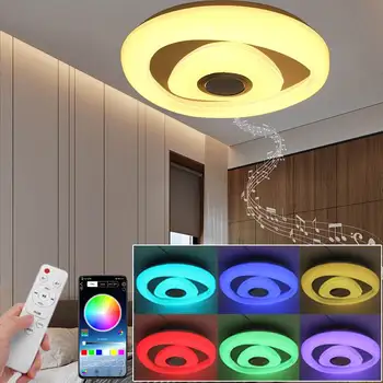 200W 110-220V Bluetooth LED loftslampe RGB Musik, Lys, Musik, Rytme Gradient Farve Smart Loft Lampe Til Hjemmet Foyer Gangarealer