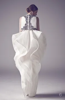 2016 arabiske Mellemøsten Stil Aften Kjoler Crystal beaded Perlebesat hånd lavet flæsekanter Dubai Prom, Aften Kjoler vestidos de festa
