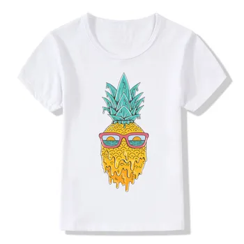 2018 Børn Sjove Ananas Pug Design T-Shirts Piger Drenge Sommer Toppe Kids-kortærmet Tøj Afslappet Baby T-shirt,ooo2149