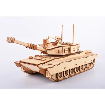 2019 Nye DIY 214pcs Høj præcision Laserskæring 3D Puslespil i Træ Basswood Puslespil Model -Tank Model Kits