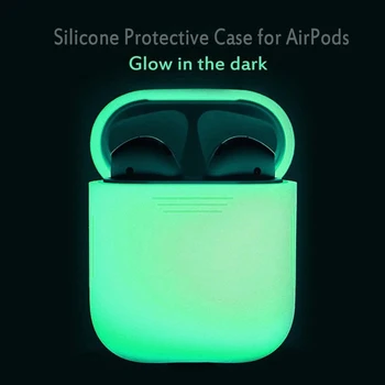 2019 Nyligt Lysende Silikone Case Trådløse Bluetooth Hovedtelefoner Beskyttelse Cover til Airpods Headset Glød I Mørke Ørepropper Box