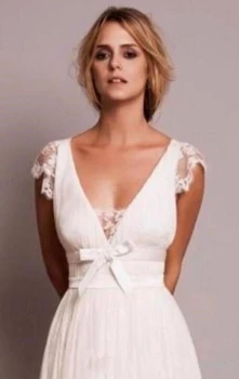 2020 Beskedne brudekjoler til Stranden brudekjoler med Blonder Høj Lav Land Brudekjole Nye Fashion Brudekjole Robe Mariage