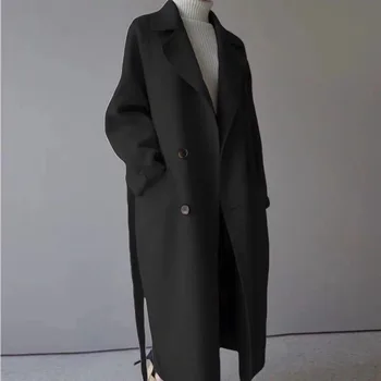 2020 Mode Duffle Coat Kvinder er Efterår og Vinter Nye Løs Slankende Mid-Længde koreansk Stil over-the-Knæ Uldne Frakke Kvinder