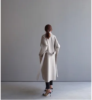 2020 Mode Duffle Coat Kvinder er Efterår og Vinter Nye Løs Slankende Mid-Længde koreansk Stil over-the-Knæ Uldne Frakke Kvinder