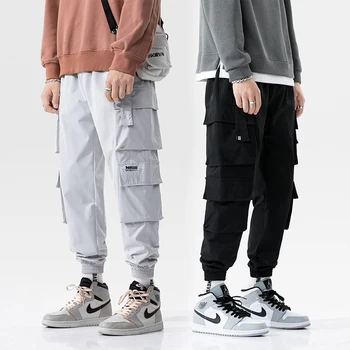 2020 Ny Hip Hop Joggere Cargo Bukser Mænd Harem Bukser Multi-Lomme Bånd Mand Sweatpants Streetwear Casual Herre Pants S-3XL