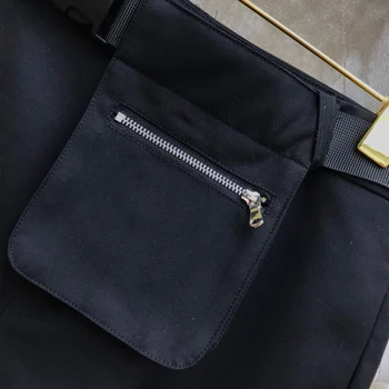 2020 nye high-end luksus bælte taske dekoration afslappet kvinder preppy stil streetwear solid farve lynlås høj talje shorts