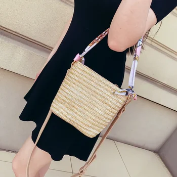 2020 nye kvinder håndtasker, tendens koreanske version skuldertaske, casual kvinde messenger taske, mode halm spand tasker