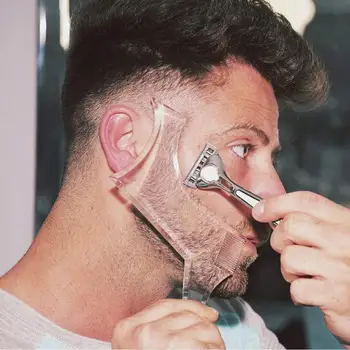 2020 Nye Mænd Skæg Forme Styling Skabelon Kam Gennemsigtig Mænds skæg-moulding Kamme Skønhed Værktøj til Skæg Trim Skabeloner