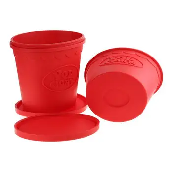 2020 Nye Popcorn Mikrobølgeovn Foldbare Silikone Rød Høj Kvalitet Køkken Nemme Værktøjer DIY Spand Popcorn Skål Kaffefaciliteter skåle Med Låg