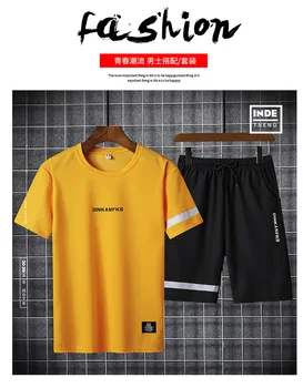 2020 nye sommer fritids -, sports trop mænd kortærmet T-shirt unge koreanere to stykke mode mand