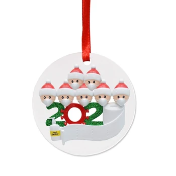 2020 Ornament Personlig Familie med Maske juletræ Hængende Pendel DIY U2JC