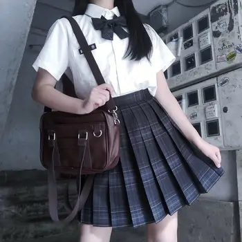 2020 Sommeren koreanske Høj Talje Plisserede Nederdele Sort Gotisk Sexet Søde Mini Plaid Nederdel Kvinder JK Uniform Studerende Tøj