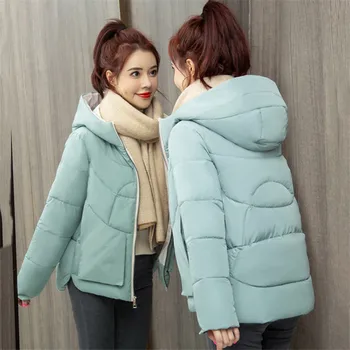 2020 Vinter Nye Ned Bomuld Kvinder Frakke Kort Løs Uregelmæssige koreansk Mode langærmet Anti Kolde Parka Jakker Feminina LD1472