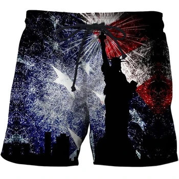 2021 Amerikanske Beach Shorts til Mænd Casual Board Shorts Plage Ferie hurtigtørrende Shorts Badetøj Streetwear Dropship