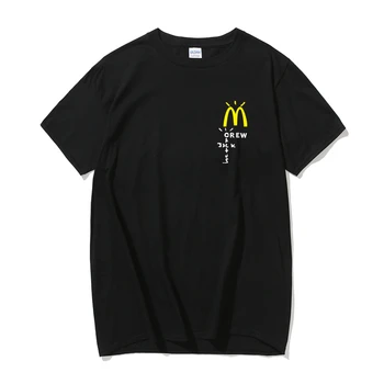 2021 bedste sælger T-Shirt Mænd Kvinder Travis Scott McDonald ' S Besætning T-Shirt i Bomuld O-Neck t-Shirt Hip Hop Sommer Tee Toppe