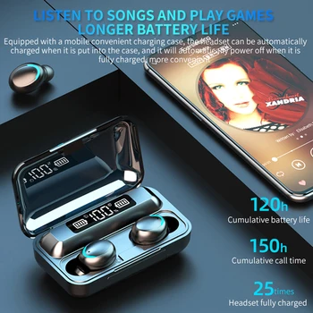 2021 Bluetooth Hovedtelefon V5.0 9D Stereo Trådløse Hovedtelefoner, Sport Vandtætte Høretelefoner, Mini Ægte Trådløse Øretelefoner Til Mobiltelefon