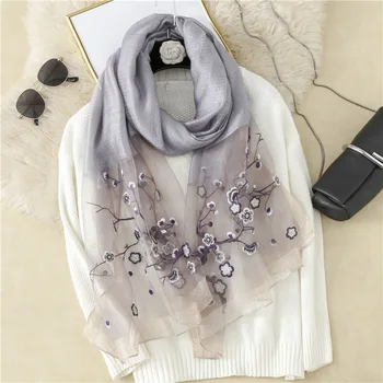 2021 Brand Kvinder uld Tørklæde af Silke Tørklæder til Lady Pashmina Foulard Kvindelige Tørklæde Hijab Hals Tørklæder Sjaler Wraps Ny Stil