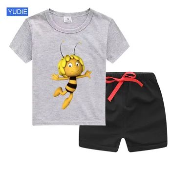 2021 Børn Drenge Sommer Tøj Barn Børn Baby Pige Tøj 2STK Korte Ærmer Farverige Print T-Shirt & Shorts Sæt 2-9 Yeras