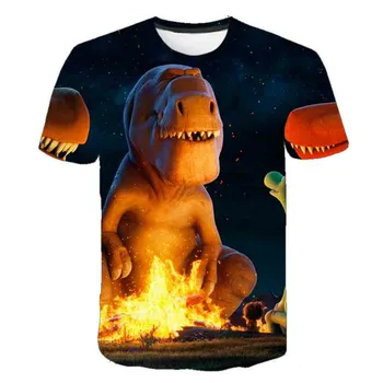 2021 Dinosaur drenge og piger sommeren nye 3DT-shirt , animal print T-shirts, børns sommer tegneserie T-shirts,