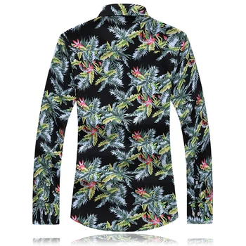 2021 Efteråret Foråret Tøj Kinesiske Blomst Shirt Mænds Lange Ærmer, Bluse Stor Størrelse 6XL 7XL Print Beach Afslappet For Manden