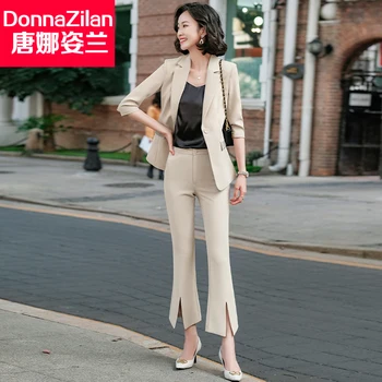 2021 Forår/Sommer Ny Stil Pink Jakkesæt til Kvinder koreansk-Stil Fashionable Elegant Dame Unge To-Piece Suit Vestlige Stil,