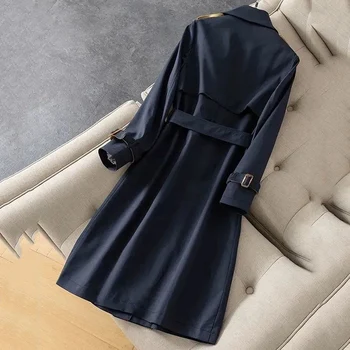 2021 Foråret Efteråret Nye Hepburn Vindjakke Kvinder Lang koreansk Mode Trench Coat Kvinders Plus Size Vindtæt Frakke Tendens 4XL
