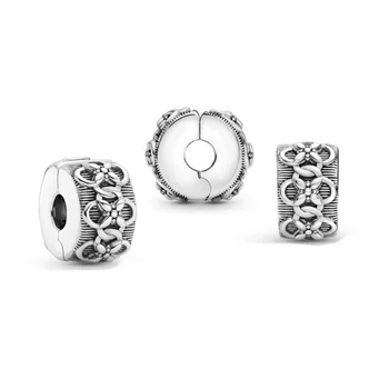 2021 Foråret Klassisk Stil 925 Sterling Sølv Perler, Blomst Mønster Klip Charme Passer Oprindelige Pandora Armbånd Kvinder DIY Smykker