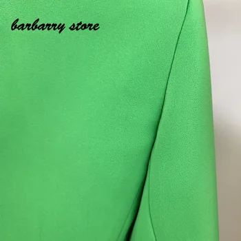 2021 høj kvalitet mode solid farve kvinders top dobbelt breasted temperament slanke grønne dragt, frakke casual alsidig løs jakke
