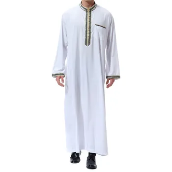 2021 Kaftan Mænd Muslimske Dres Abaya Sæt Formelle Kjole Pakistan Musulman Homme Jubah Kaftan Islam Tøj