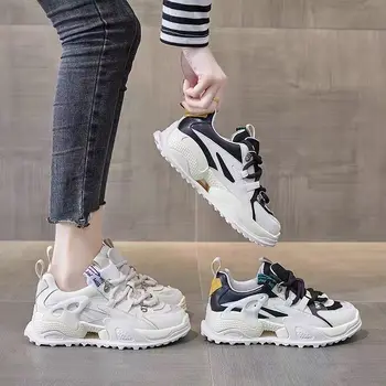 2021 Kvinders Sko Kvinder Sneakers til Foråret Nye Vulkaniseret Sko Walking Platform Sko Komfortable Lace-up Udendørs Casual Sko