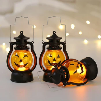 2021 Lysstyrke Nat Lys LED Skull Pumpkin Lantern Lys Halloween Pynten Prop til Festival Hjem Dekoration