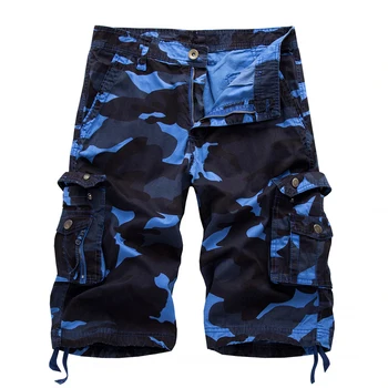 2021 Militære Camo Cargo Shorts Sommer Mode Camouflage Multi-Lomme Homme Armé Casual Shorts Bermudas Masculina Plus størrelse 40