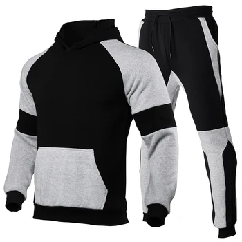 2021 mode i efteråret og vinteren, ny mænds casual hoodie passer til + bukser jogging afslappet slank sweater syning sportstøj, der passer