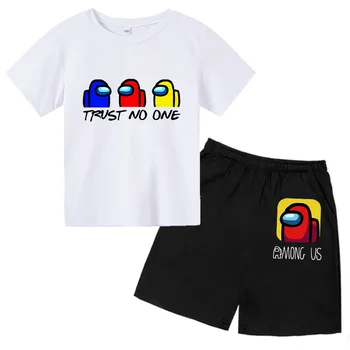 2021 Mode Nye Baby Dreng Anime Print-Serie 4-14 År Gammel T-shirt + Shorts Print Børn Girl Passer til Afslappede børnetøj