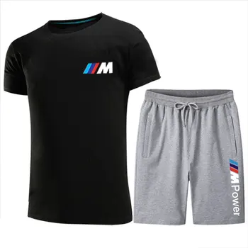 2021 Mænd Fitness Sports T-Shirt Jogging-Shirt kortærmet Mænd Tøj BMW Toppe Sports-Fritids-Quick-Tørring Sæt