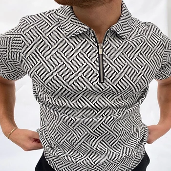 2021 Mænds Sommeren kortærmet T-shirt Skjorte Lynlås Shirt til Mænd af Høj Kvalitet, Korte Ærmer T-shirt Top Polo Shirt
