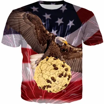 2021 new American flag stripe og stars T-shirt mandlige 3d digital print T-shirt Eagle Amerikanske flag mandlige T-shirt sommer top tee