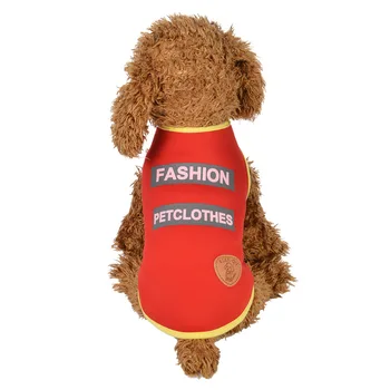 2021 ny Hund tøj tøj til katte forsyninger lille chihuahua hunde T-shirt fransk bulldog produkter Solid farve søde brev og
