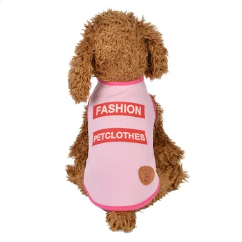2021 ny Hund tøj tøj til katte forsyninger lille chihuahua hunde T-shirt fransk bulldog produkter Solid farve søde brev og