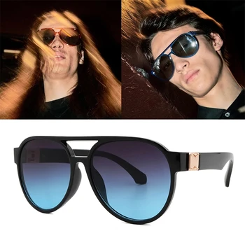 2021 ny trend retro mænds hip-hop pilot solbriller mode rund ramme kvinde luksus mærke solbriller UV400 Oculos De Sol