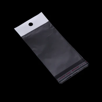 2021 Nye 100Pcs/Set Plast Emballage Taske Gennemsigtig Selvklæbende Smykker Tætning 6x12cm
