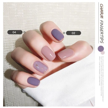 2021 Nye 15 ML 4-farve Nail Art UV-LED-Gel Sæt Romantisk Provence Lavendel Lilla Neglelak Matchende Kit Creative Nail Art Maling