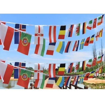 2021 Nye 32 Lande Nationale Flag String Flag Internationale Bunting Vimpel Banner