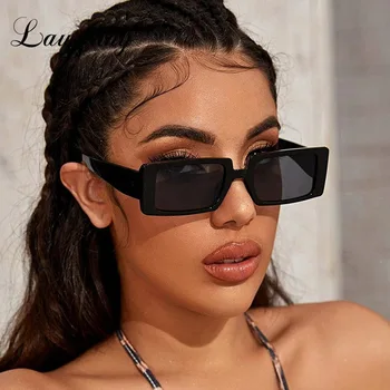 2021 Nye Brand Design Black Solbriller Kvinder Rektangel Lille Ramme Sol Briller Klassiske Smalle Kvindelige Rejse Shades Brillerne UV400
