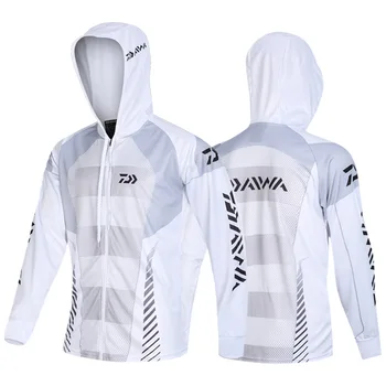 2021 Nye Daiwa Fiskeri Tøj Quick-Tørring solbeskyttelse Hætteklædte Fiskeri Shirts Anti-UV-Lange Ærmer Fiskeri Tøj