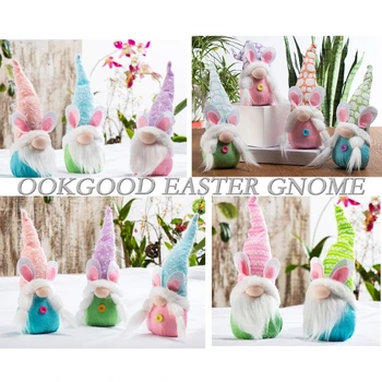 2021 Nye Easter Bunny Gnome Håndlavet Kanin Bløde Dukke Ornamenter Foråret Kids Påske Gaver